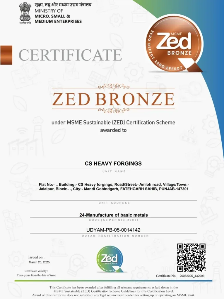 ZED BRONZE Certificate